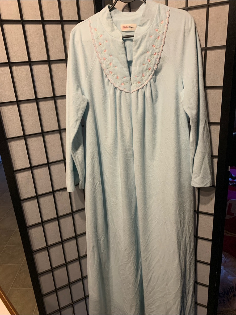 Shadow Line Classic Light Blue Women's Long Robe Size Medium